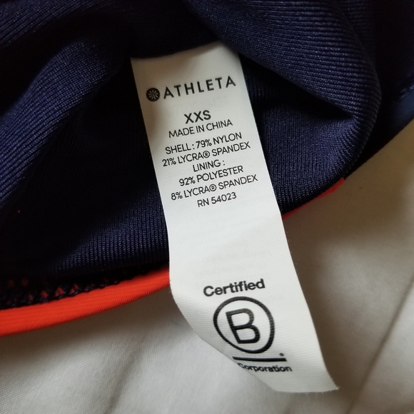 New Athleta Colorblock Zip Front One Piece Swimsuit XXS - Picture 8 of 11